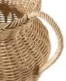 9 Inch Faux Wood Rattan Pitcher Vase for Dried Flowers