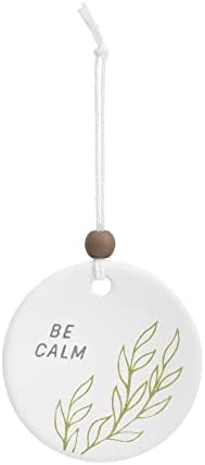 DEMDACO Be Calm Green Foliage Earthenware Diffuser Ornament