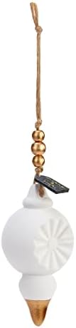 DEMDACO Finial Gold and White Fragrance Diffuser Ornament Set of 2