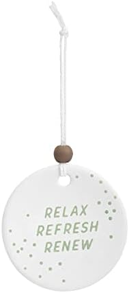 DEMDACO Relax Refresh Renew Green Earthenware Diffuser Hanging Ornament