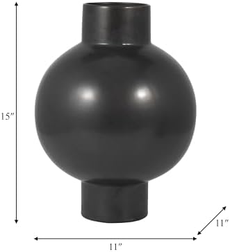 Sagebrook Home Modern Round Ceramic Vase 15 Black