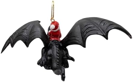 Spooky Thru Noel Santa Claus Flying Dragon Ornament
