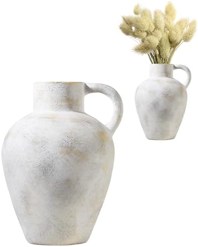 UPWOIGH 12in Tall Vintage Handle Ceramic Vase