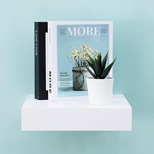 WELLAND 9 14 Inch White Floating Shelves for Wall