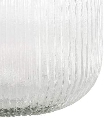 Deco 79 Clear Glass Round Ribbed Vase 8x8x8