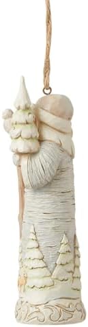 Enesco Jim Shore Heartwood Creek White Woodland Birch Bark Santa Claus Hanging Ornament