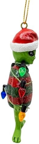 Alien in Ugly Christmas Sweater Holiday Tree Ornament