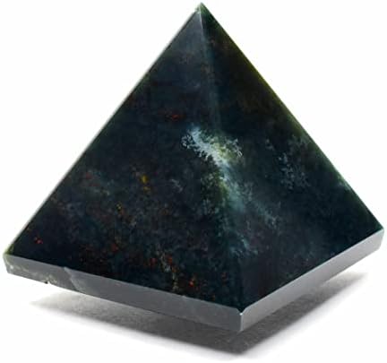 HQRP Bloodstone Pyramid with Clear Quartz Cabochon