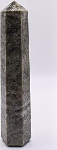 56 Inch Green Vesuvianite Obelisk with Calcite Inclusions