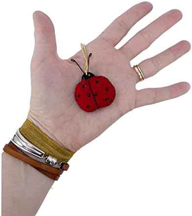 Honey Bee Ladybug Ornaments Set of 2