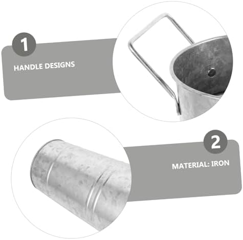 Vintage Iron Flower Bucket Vase for Dried Flowers