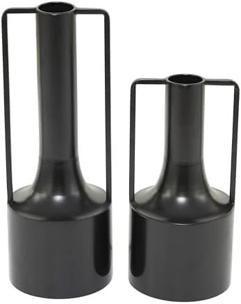 Deco 79 Metal Decorative Vase Set of 2 Black 16 Inch