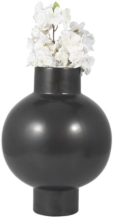 Sagebrook Home Modern Round Ceramic Vase 15 Black