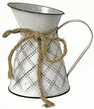 3 Pack Vintage Metal Milk Jug Vase with Bow