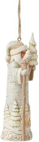 Enesco Jim Shore Heartwood Creek White Woodland Birch Bark Santa Claus Hanging Ornament