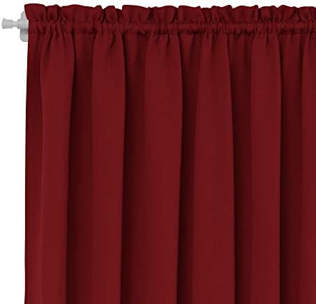 Deconovo Blackout Door Curtain - Thermal Insulated Privacy Curtain for French and Front Doors with Adjustable Tieback