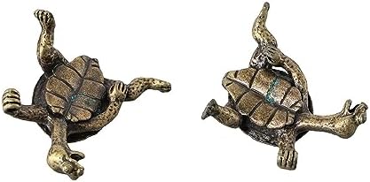 2pcs Antique Copper Kung Fu Turtle Incense Holder