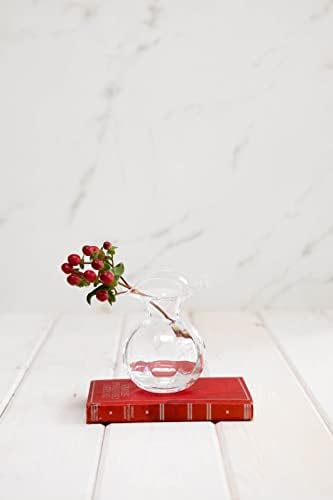 Vietri Hibiscus Clear Bud Vase 55 H