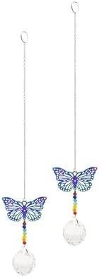 Bosmere W601 Hanging Butterfly Suncatcher Crystal Set of 2