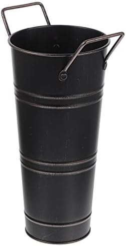 Vintage Rustic Farmhouse Iron Vase with Handle