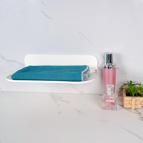 2pcs Foldable White Floating Wall Shelves Set