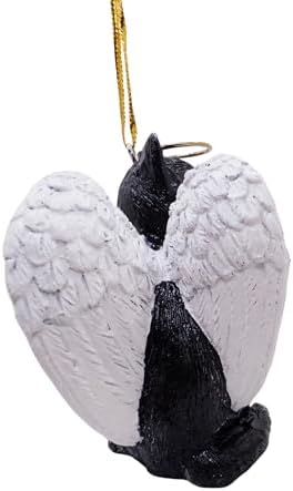Black Cat Angel Tabby Christmas Tree Ornament