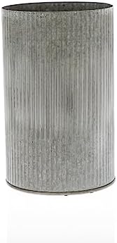 Rustic Tin Vase with Corrugated Sides 45x75