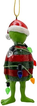 Alien in Ugly Christmas Sweater Holiday Tree Ornament