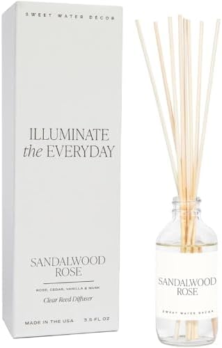 Sweet Water Decor Sandalwood Rose Reed Diffuser Set