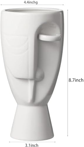 Face Art Ceramic Vases with Creative Floral Designs