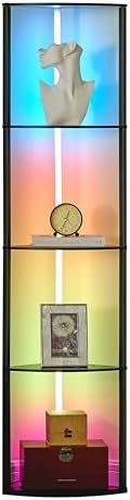 Woodronic 5-Tiered Corner Shelf with LED Light