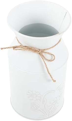 HOMSFOU Rustic Iron Bucket Vase for Home Decor