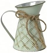 3 Pack Vintage Metal Milk Jug Vase with Bow