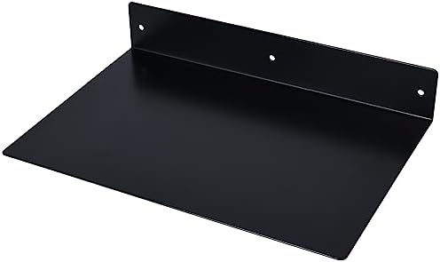RealPlus Metal Floating Shelf 12x8 Heavy Duty Steel Display Shelves Black