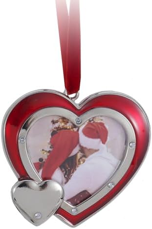 1 Set Heart Christmas Ornaments Metal Hanging Decorations for Tree