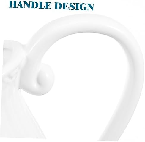 Angoily White Striped Ceramic Pitcher Vase with Handle