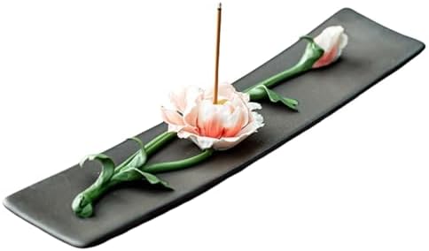 Ceramic Incense Holder with Peony Design Pink