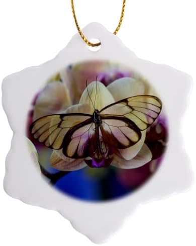 3 Inch Snowflake Porcelain Ornament with Gold String