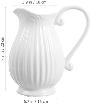 Yardwe White Ceramic Pitcher Vase 79 Inch