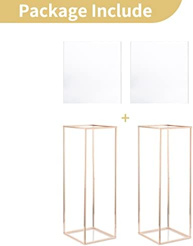 Nuptio Gold Vases Centerpieces 2 Pcs 315 Inch Tall Metal Flower Vase Stand