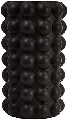 Creative Co Op Modern Stoneware Raised Dot Vase Black