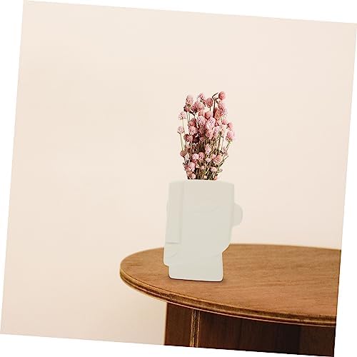 STOBAZA Abstract Human Face Ceramic Vase for Home Decor