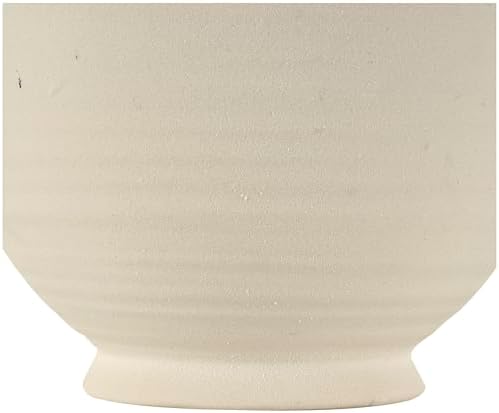 Deco 79 Cream Ceramic Vase with Ring Handles
