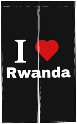 I Love Rwanda Blackout Curtain for Doorway 34x56in