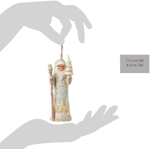 Enesco Jim Shore Heartwood Creek White Woodland Birch Bark Santa Claus Hanging Ornament