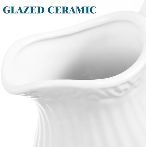 Yardwe White Ceramic Pitcher Vase 79 Inch