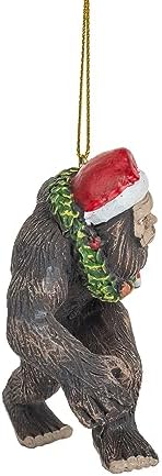 Bigfoot Wearing Santa Hat Ugly Christmas Tree Ornament