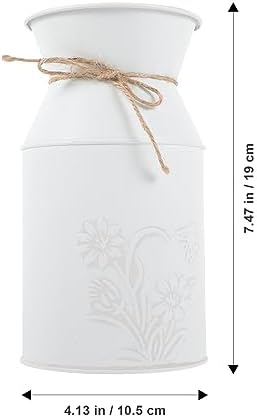 HOMSFOU Rustic Iron Bucket Vase for Home Decor