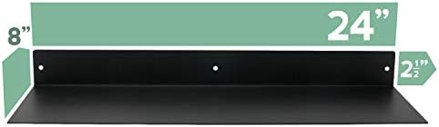 Buhbo Mitus Floating Shelf Wall Mounted Heavy Duty Industrial Steel Black