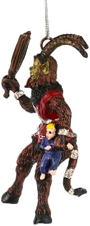 Krampus Christmas Ornament Decorative Figurine with Silver String